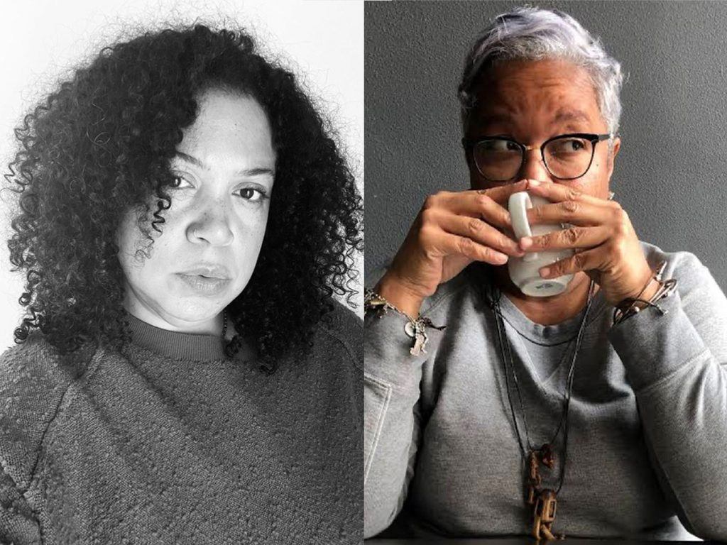 Photo portraits of Qiana Mestrich and Carla J. Williams