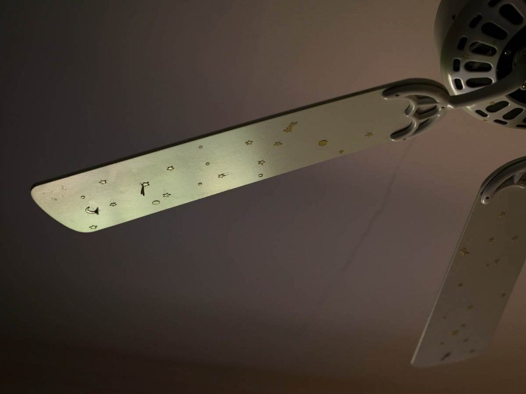 A ceiling fan.