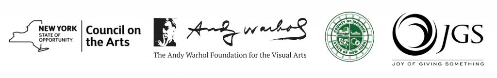 NYSCA; Warhol Foundation; Monroe County; Joy of Giving Something logos