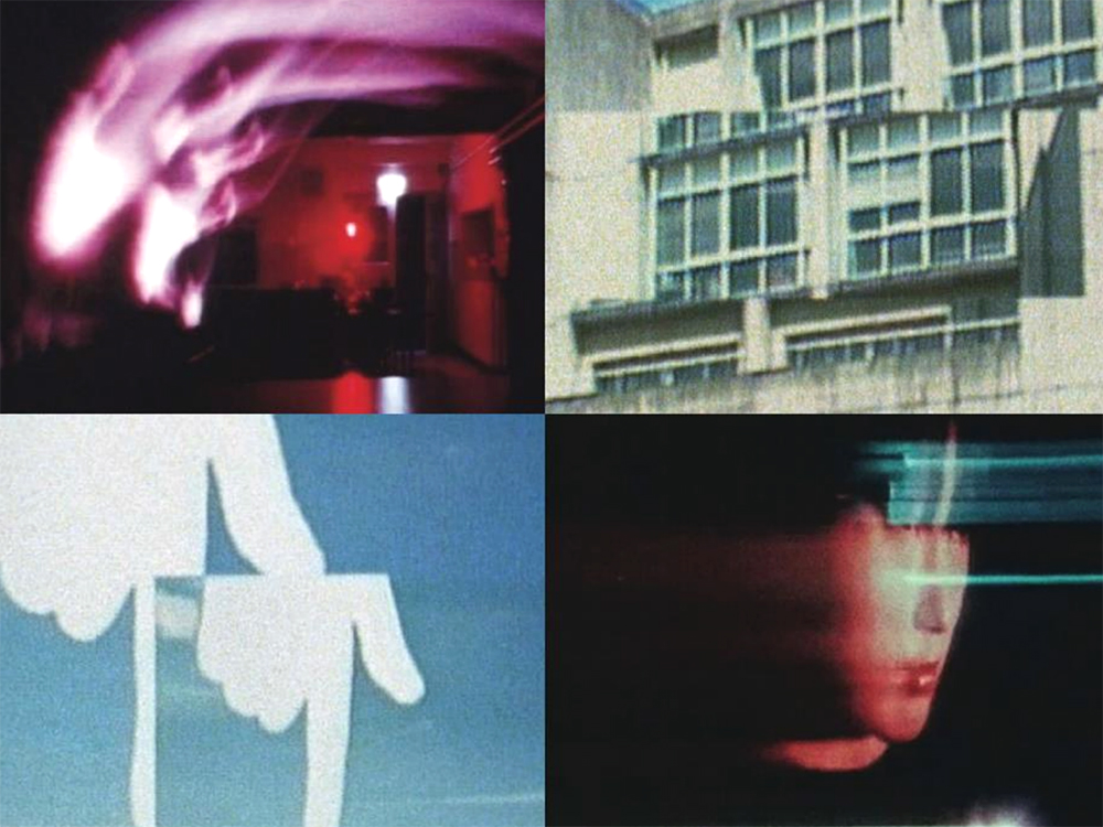 Four abstract, highly textured film images