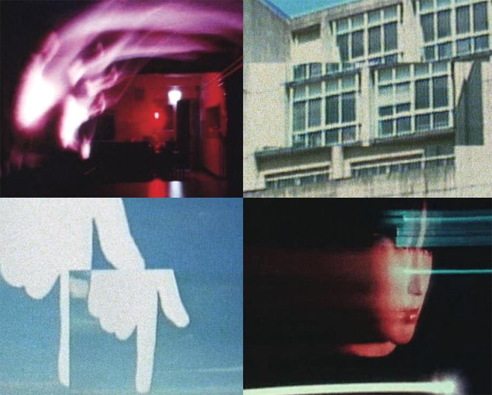 Four abstract, highly textured film images