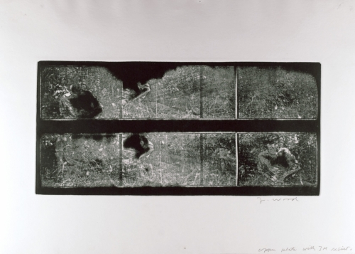 <strong>John Wood</strong>Untitled [Nathan Lyons from left to right and rightto left],ca. 1974Etching, 35.5 x 49.5 cm diameterVisual Studies Workshop Collection,Gift of the artist1975:0012:0021